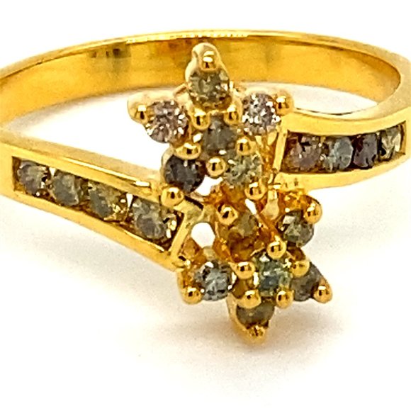 Fancy Diamonds 1.00ct Solid 14K Yellow Gold Ring - Picture 6 of 6